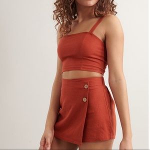 Two piece crop top w/skort matching set